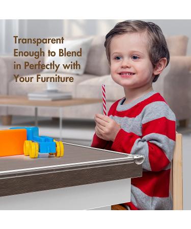 Mangotek Transparent Silicone Corner Protectors - 4 Pack Childproof Safety Bumpers for Furniture, Fireplace, Desk - Round 0.6 inch Width - Buy Online on GoSupps.com