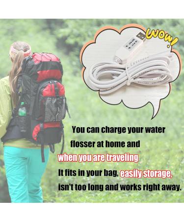 Charging Cord Replacement for Waterpik Water Flosser - Compatible with WP360 WP462 WP450 WF13 WP100 - USB Power Cord - Buy Online on GoSupps.com