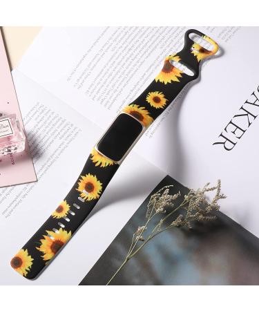 Ouwegaga Compatible Fitbit Charge 5 Bands for Women - Small Black Sunflower - Buy Online on GoSupps.com
