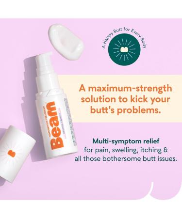 BEAM Maximum Strength Lightweight, Non-Sticky, Non-Greasy Hemorrhoid Cream Lotion, 5% Lidocaine, Phenylephrine HCI, Paraben & Phthalate Free, Fast Relief of Pain, Swelling, Itching & Discomfort, 1oz Hemorrhoid Treatment - Buy Online on GoSupps.com