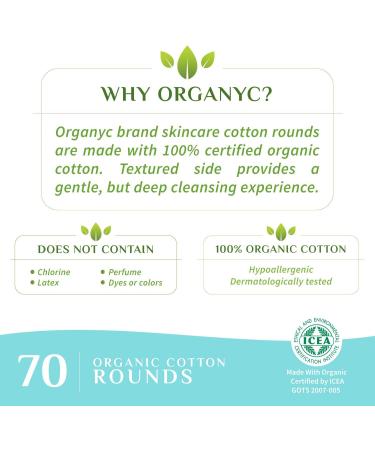 Organyc Organic Cotton Pads - 70 Pack | Eco-Friendly & Hypoallergenic - Buy Online on GoSupps.com