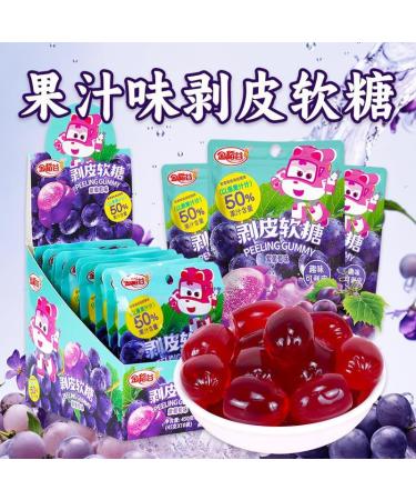 3 flavors of sour and sweet fruit candy peeled fruit candy 50% juice content ready to eat when opened hard candy soft candy toffee fruit flavored snacks casual snacks (Grape flavor 20bags) Grape flavor 20bags - Buy Online on GoSupps.com