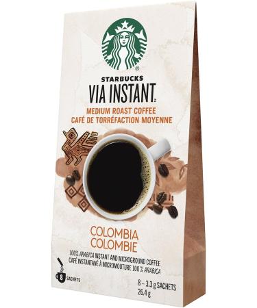 Starbucks VIA Instant Colombia (Pack of 12) Colombia 96 count Colombia Colombia Medium Roast 3.3 g (Pack of 96) - Buy Online on GoSupps.com