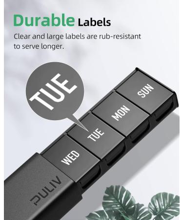 Shop PULIV Dual Black Lightproof Weekly Pill Organizer - Extra Large Travel Pill Box for Vitamins & Medications | BPA-Free 7-Day Design with Privacy Protection - Buy Online on GoSupps.com