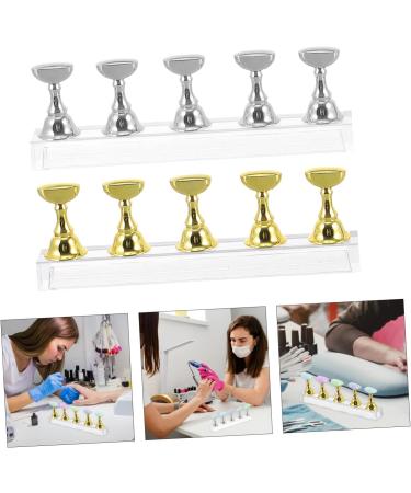 ULTECHNOVO 2 Sets Nail Holder Nail Practice Stands Nail Holder for Painting Nail Art Holder Crystal Display Stand Nail Display Stand Nail Stand for Press on Nail Art Holder Base Nail Art Tool 2.4X1.4X1.4CM Assorted Color - Buy Online on GoSupps.com