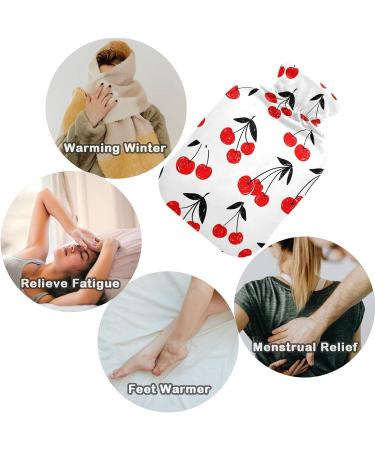 NAANLE Cartoon Cherry Berry Heat Bottle - 1L Transparent Hot Water Bottle for Bed Hand & Foot Warmer Pain Relief & Cold Therapy - Buy Online on GoSupps.com