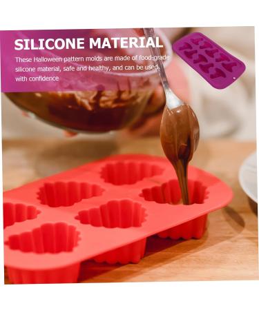 HOMSFOU 6 Pcs Silicone Chocolate Mold Silicone Baking Halloween Fondant Halloween Chocolate Polymer Clay Molds Jelly Molds Desserts Molds Bath Purple Silica Gel Tool Multifunction 21X11X2CMx3pcs Purplex3pcs - Buy Online on GoSupps.com