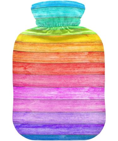 Rainbow Wooden Heat Bottle with Cover - 1L Hot Water Bottle for Bed Hand & Feet | Naanle Heat & Cold Therapy - Buy Online on GoSupps.com