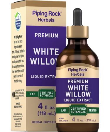 Piping Rock White Willow Bark Tincture | 4 Fl Oz | Premimum Liquid Extract | Alcohol Free Vegetarian | Non-GMO Gluten Free