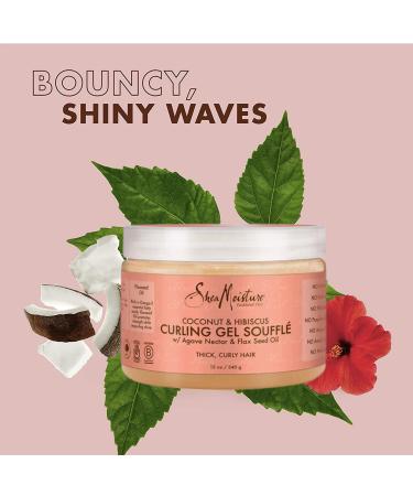 Shea Moisture Coconut & Hibiscus Curling Gel Souffle - 2 Pack (12 oz Each) for Thick & Curly Hair - Agave Nectar & Flax Seed Oil Styling Moisturizer - Buy Online on GoSupps.com