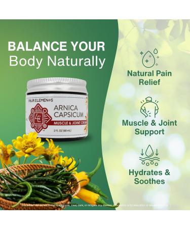 Four Elements 4E Arnica Capsicum Muscle and Joint Cream - Organic Herbal - 2 OZ - Buy Online on GoSupps.com