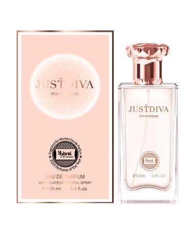 Hybrid & Company Women Justdiva Pour Femme Eau De Parfum Vaporisateur Natural Spray 3.4 Fl Oz