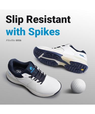 Fitville Men's Speedex Golf Shoes V4 - Lightweight Comfortable Sneakers for Walking & Golf - Breathable Training Shoes in Gray/White - Buy Online on GoSupps.com