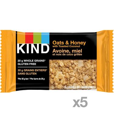 KIND Healthy Grains Bars Oats & Honey with Toasted Coconut Gluten Free 35 Grams 5 Count - Buy Online on GoSupps.com