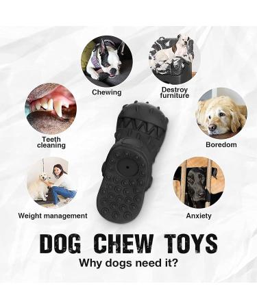 Ruxan Dog Toys for Aggressive Chewers | Robust Squeaky Interactive Natural Rubber Toy for Large & Medium Dogs | Perfect for Fetch & Play - Black - Buy Online on GoSupps.com