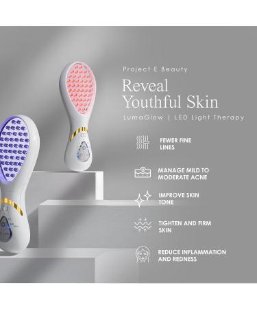 LumaGlow Red & Blue LED Light Therapy by Project E Beauty | Anti-Aging & Anti-Acne | Fine Lines & Wrinkle Scars | Calms Inflammation & Sensitive Skin | Handheld Device | Spa & Home Use - Buy Online on GoSupps.com