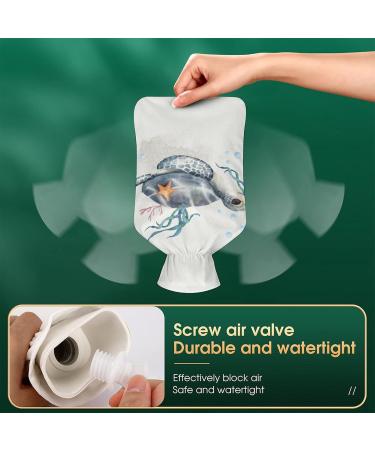 Turtle Hot Water Bottle with Plush Cover | 26.5x15.3cm Bed Warmer for Adults & Kids - International Shipping Available - Buy Online on GoSupps.com