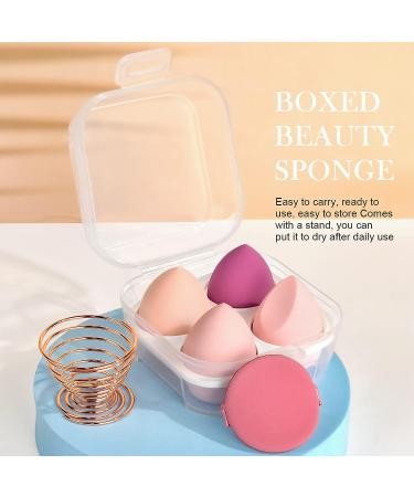6-Piece Makeup Sponge Blender Set with Holder and Powder Puff - Multi-Colored Sponges for Cream, Liquid, and Powder Makeup - Buy Online on GoSupps.com