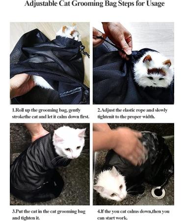 Adjustable AsoCea Cat Bathing Bag - Multifunctional Pet Care Net for Nail Trimming & Cleaning | Anti-Bite & Anti-Scratch - Buy Online on GoSupps.com