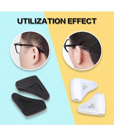 Ubrave Triangle Non-Slip Glasses Ear Hooks - Silicone Comfort Holders for Sports & Running (2 Black 2 Transparent White) - Buy Online on GoSupps.com