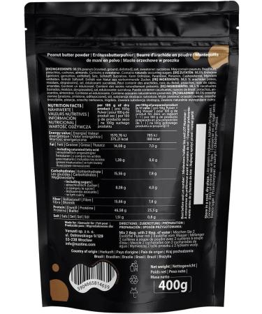 Nustino Beurre de Cacahu te en Poudre Pack de 2 | Classic 400g & Pure 400g | Riche en Prot ines | Faible en Mati res Grasses | Sans Additifs - Buy Online on GoSupps.com