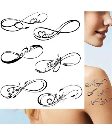 Dopetattoo 6 Sheets Temporary Tattoos - Infinity, Family, and Love Symbols for Women - Fake Tattoos for Neck, Arm, Face, and Body - Buy Online on GoSupps.com