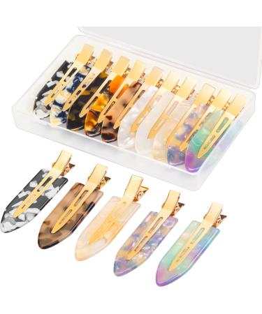 10 Pcs No Bend Hair Clips for Women Styling Sectioning  Gingbiss 2.7 No Crease Bangs Hair Clips  Curl Pin Clips with Storage Box for Hairstyle Bangs Waves Makeup Application  10 Colors