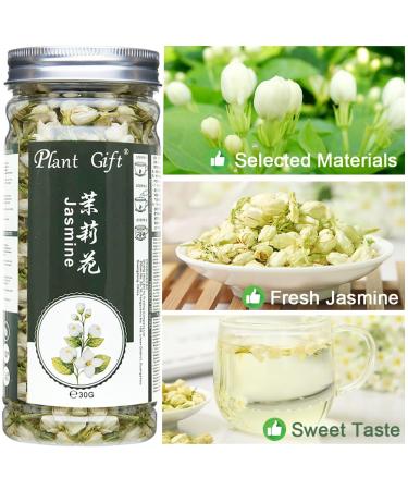 Organic Jasmine Tea - 100% Pure Dried Flowers | Loose Leaf Herbal Tea | 30g Jasmine Flower Mix & Essential Oil Extract - Buy Online on GoSupps.com