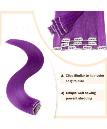 SEGO Clip-in Hair Extensions - Dark Purple 66cm 140g 8 Wefts | Real Hair Look - Buy Online on GoSupps.com