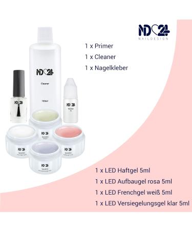 ND24 Naildesign Gel Nails Starter Set - Complete 18-Piece Kit with LED Lamp & Accessories - Made in Germany for Beginners - International Shipping Available - Buy Online on GoSupps.com