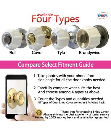 Non-Slip Door Knob Cover Grips for Arthritis & Senior Living - 4 Pack (White Brandywine) - Buy Online on GoSupps.com