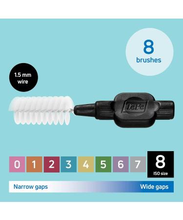 TEPE Interdental Brush Original Black 1.5mm/ISO 8 - 8PC Pack for Efficient Plaque Removal & Narrow Gaps Cleaning - Buy Online on GoSupps.com