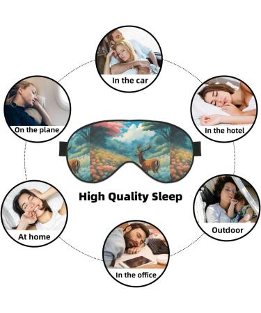 Buy Cartoon Deer Unisex Adjustable Sleep Eye Mask | Perfect for Travel Yoga & Relaxation - Buy Online on GoSupps.com