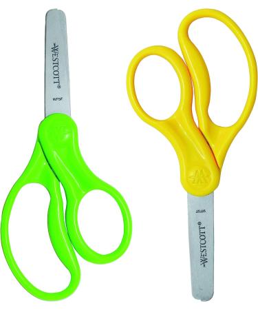 Westcott 13168 Right- and Left-Handed Scissors  Kids' Scissors  Ages 4-8  5-Inch Blunt Tip  Assorted  2 Pack - Buy Online on GoSupps.com