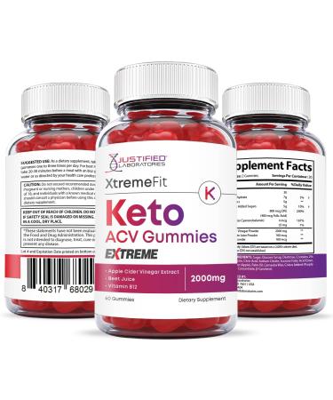Xtreme Fit Keto ACV Gummies - 3 Pack 2000MG Vegan Non-GMO with Pomegranate Juice & Beet Root - 180 Gummies - Buy Online on GoSupps.com