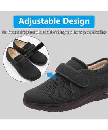 Orthoshoes Women's Edema Shoes | Breathable Mesh Lightweight Walking Sneakers for Diabetic Elderly | Air Cushion, Plantar Fasciitis Relief | Size 10, Black - Buy Online on GoSupps.com