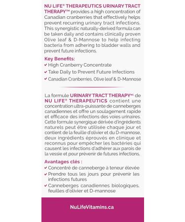 NuLife Therapeutics by NuLife Vitamins Urinary Tract Therapy - Enhanced Cranberry Formula 60 Count - Buy Online on GoSupps.com