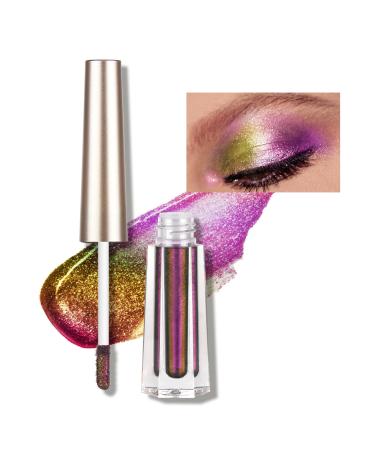 Glitter Eyeshadow Makeup Multichrome Chameleon Liquid Eye Shadow | MultiChrome Eyeshadow Glitter Liquid Eye Shadow for Women Girls Rowces 102