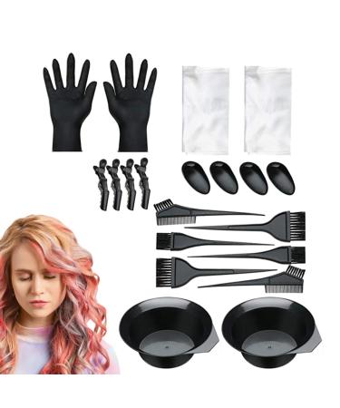 Hair Dye Brush and Bowl Set Hair Dye Accessory Set - Hair Dye Set Mixing Bowl | 20-Piece Hair Dye Set Dye Brush and Bowl Set Hair Dye Cape with Ear Protection Hair Dye Tools