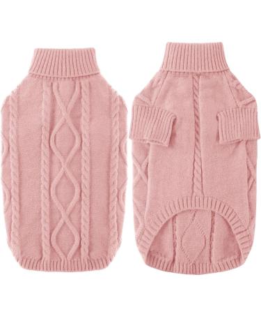 Alagirls Winter Fleece Dog Sweater - Cozy Knit Puppy Clothing for Medium Dogs - Soft Christmas Pet Outfits in Dusty Rose & Light Pink - Buy Online on GoSupps.com
