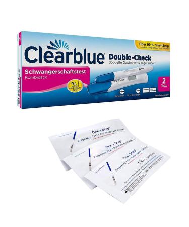 Value pack - 5 x pregnancy test early test 10 miu/ml + Clearblue pregnancy test combo pack Double Check early test 2-pack