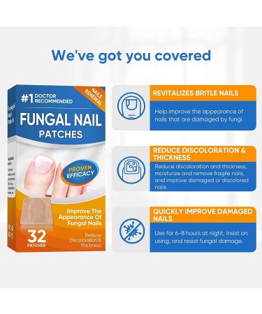 32Pcs Nail Repair Patches - Toenail Fungus Treatment for Damaged Nails - Buy Online on GoSupps.com