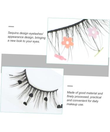 minkissy 3 Pairs sequin false eyelashes fake lashes natural pride makeup lashes with color colored lashes false lashes glitter sequins eyelashes Miss cosplay Imitation flower stickers - Buy Online on GoSupps.com