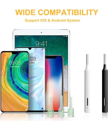 3MP HD Camera Ear Wax Removal Tool - 1080P Otoscope for iOS & Android - Black - Buy Online on GoSupps.com