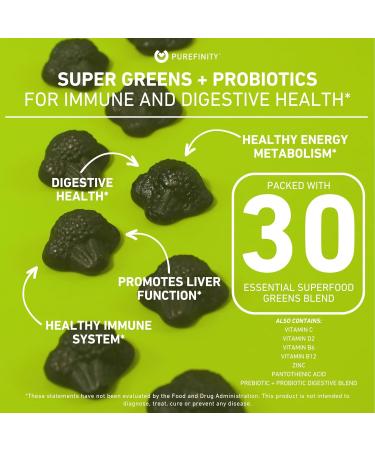 PUREFINITY Fiber + Super Greens Gummies Bundle (Inulin FOS Prebiotic Fiber Gummies + Super Greens Gummies Daily Supergreens with Spirulina Alfalfa Spinach Broccoli Beet Root Acai) - Buy Online on GoSupps.com