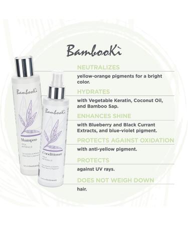 Bambook Professional Mask and Shampoo Kit for Blonde and Gray Hair Neutralizing Yellow and Orange Reflections with Bamboo Keratin Coconut Oil SLS and Paraben Free - Buy Online on GoSupps.com