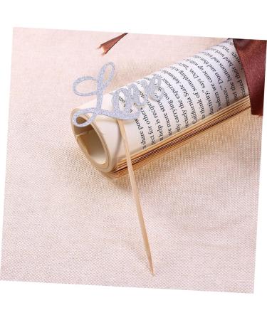 ibasenice 5pcs Fruitcakes Birthdays Love Cake Picks Appetizer Picks Cocktail Picks Anniversary Glitter Heart Toppers Stick Fruit Picks Food Skewers Picks Valentines Day Wooden Wedding Props - Buy Online on GoSupps.com