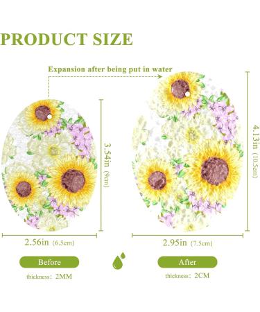 3-Pack Cleaning Kitchen Sponges Oval Abstract Elegance with Floral Kitchen Cellulose Dishwashing Wood Pulp Cotton - Buy Online on GoSupps.com