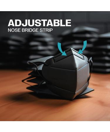SURESAFE 20 Pack Black Mask - 5 Ply Face Mask Masks Disposable for Adult With Adjustable Ear Loops & Nose Bridge Dust Mask - Buy Online on GoSupps.com