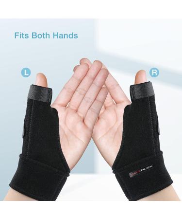 Doeplex Trigger Thumb Splint - Adjustable Thumb Spica Support Brace for Men & Women - Relieves Pain, Sprains, Arthritis, Tendonitis - One Size Fits Right or Left Hand - Black - Buy Online on GoSupps.com